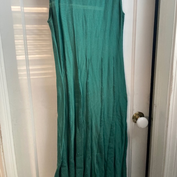 Peruvian Connection Teal Flare Dress, L - Picture 3 of 3